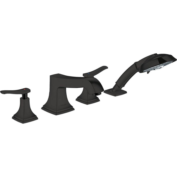 Hansgrohe Metropol Classic 4-Hole Roman Tub Set Trim with Lever Handles and 1.8 GPM Handshower