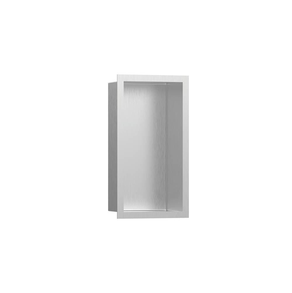 Hansgrohe XtraStoris Individual Wall Niche Brushed Stainless Steel with Design Frame 12x 6x 4