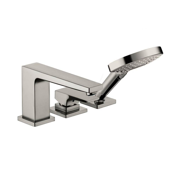 Hansgrohe Metropol 3-Hole Roman Tub Set Trim with Lever Handle and 1.75 GPM Handshower