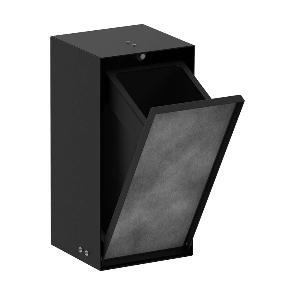 Hansgrohe XtraStoris Rock Recessed Trash Bin with Shelf  Tileable Door