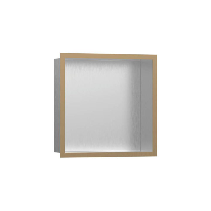Hansgrohe XtraStoris Individual Wall Niche Brushed Stainless Steel with Design Frame 12x 12x 4