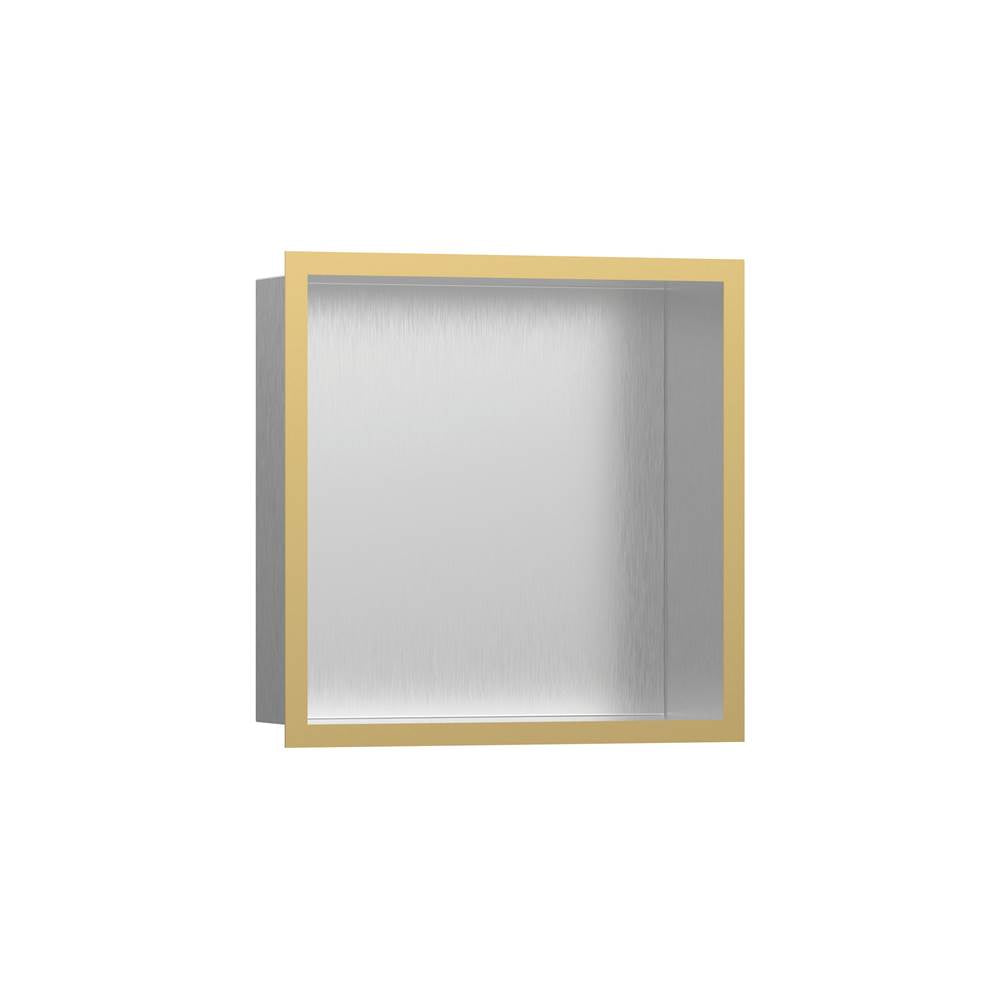 Hansgrohe XtraStoris Individual Wall Niche Brushed Stainless Steel with Design Frame 12x 12x 4
