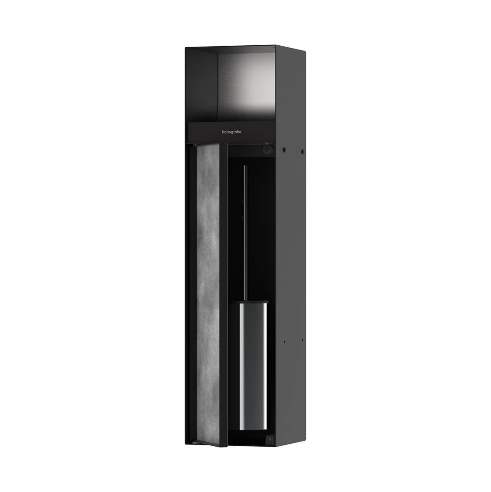Hansgrohe XtraStoris Rock Recessed Toilet Brush Holder with Toilet Paper Holder  Tileable Door