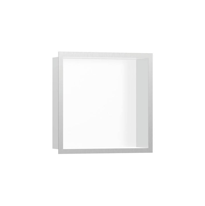 Hansgrohe XtraStoris Individual Wall Niche Matte White with Design Frame 12x 12x 4