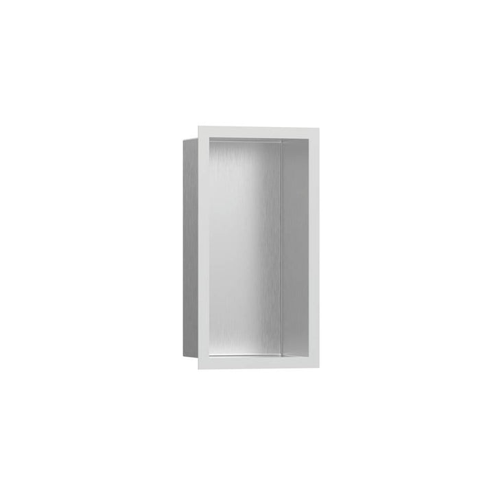 Hansgrohe XtraStoris Individual Wall Niche Brushed Stainless Steel with Design Frame 12x 6x 4