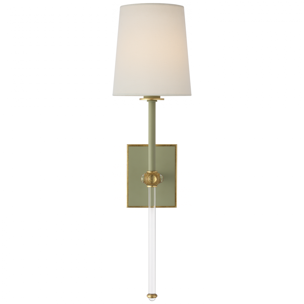Visual Comfort Signature Lucia Cordless Wall Sconce in Celadon and Crystal
