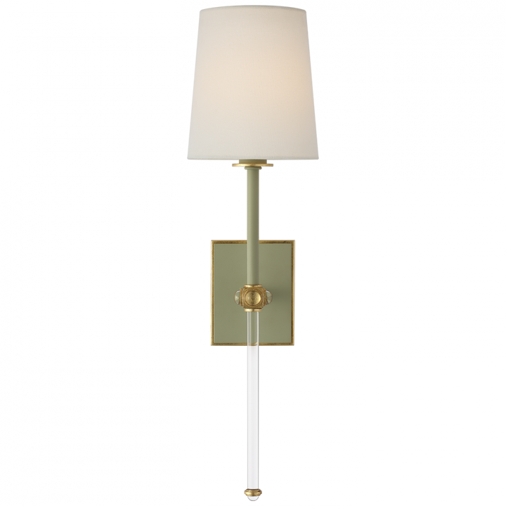 Visual Comfort Signature Lucia Cordless Wall Sconce in Celadon and Crystal