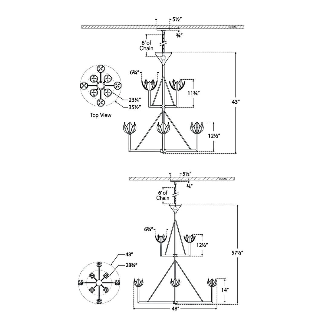 Visual Comfort Signature Alberto Two Tier Chandelier