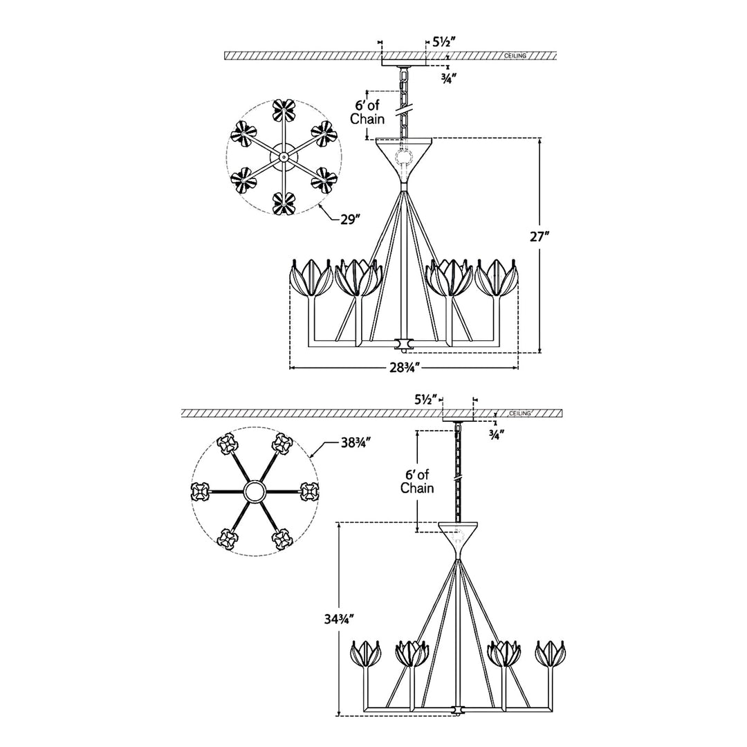 Visual Comfort Signature Alberto Low Chandelier