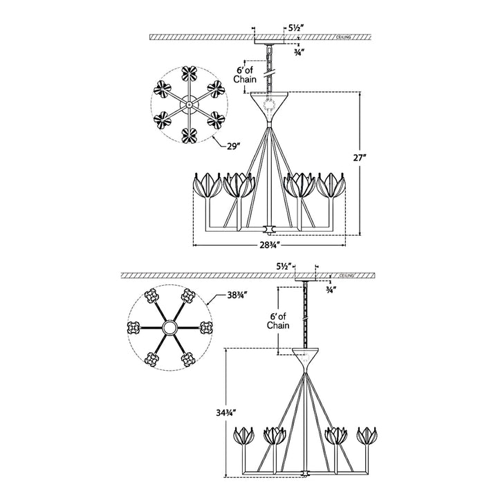 Visual Comfort Signature Alberto Low Chandelier