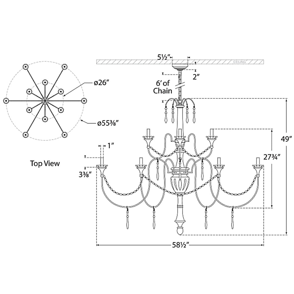 Visual Comfort Signature Fortuna Chandelier