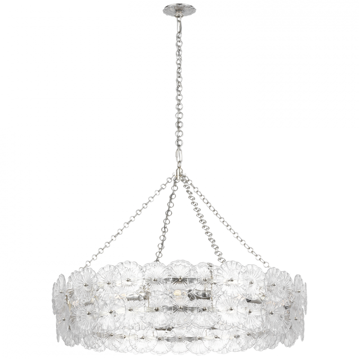Visual Comfort Signature Gianna Ring Chandelier in Burnished Silver Leaf