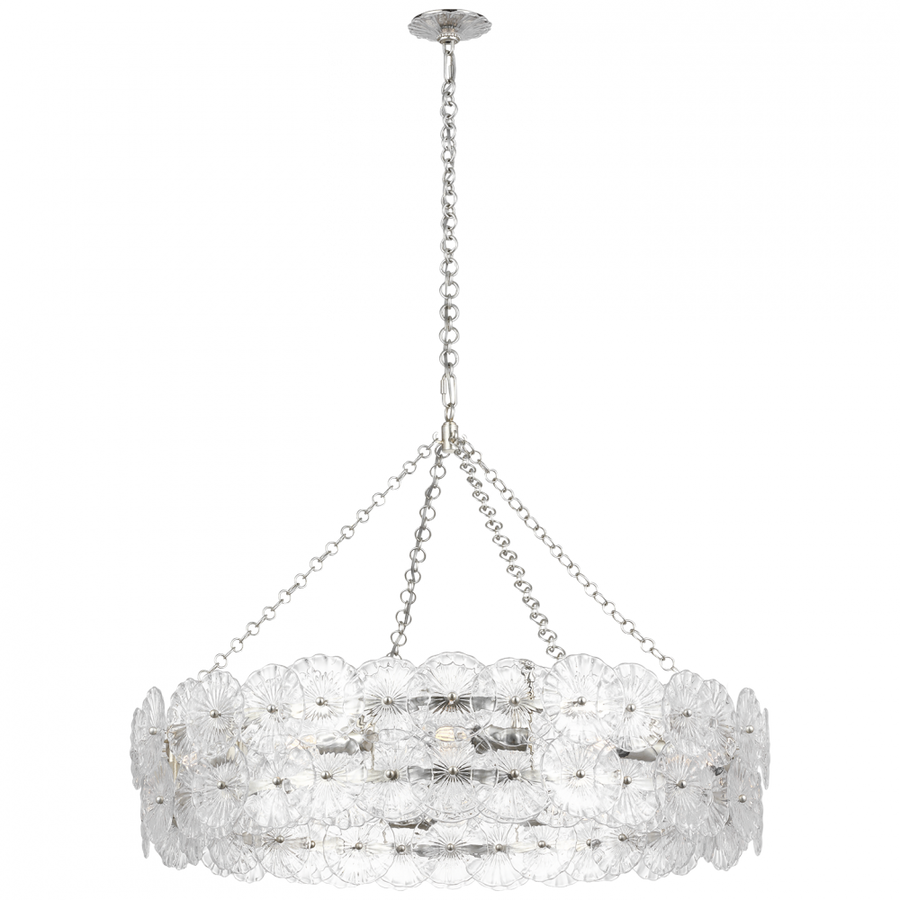 Visual Comfort Signature Gianna Ring Chandelier in Burnished Silver Leaf