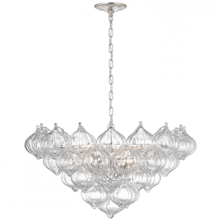 Visual Comfort Signature Caselli Chandelier in Burnished Silver Leaf