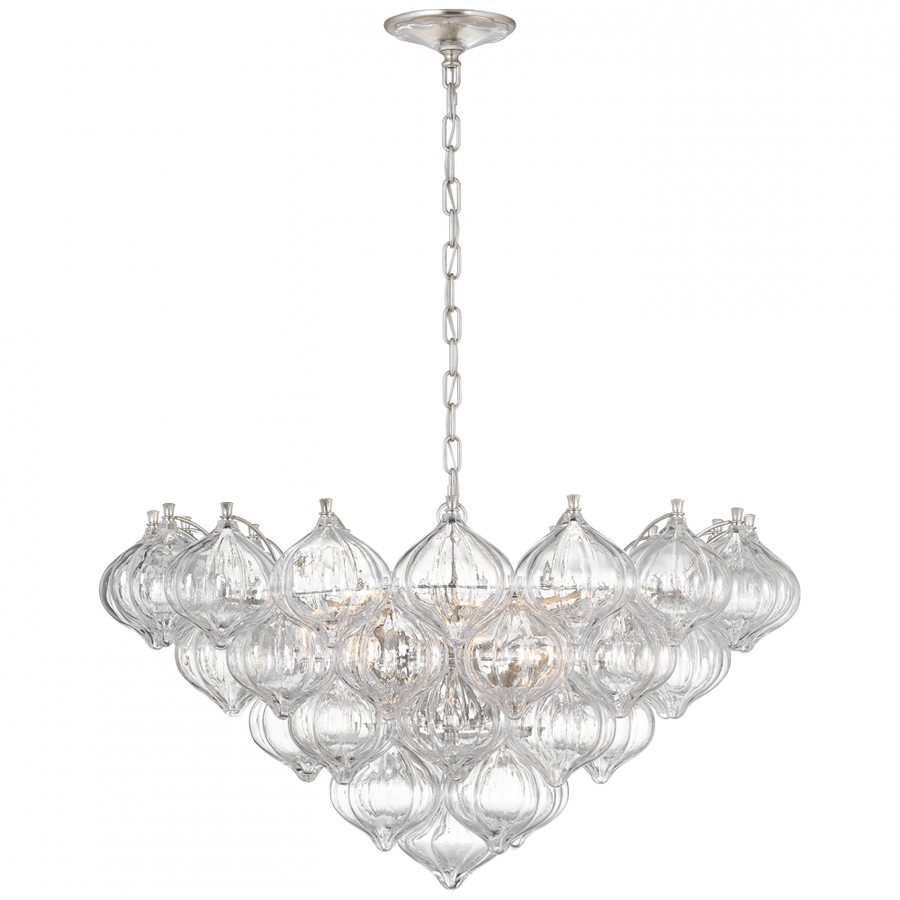 Visual Comfort Signature Caselli Chandelier in Burnished Silver Leaf