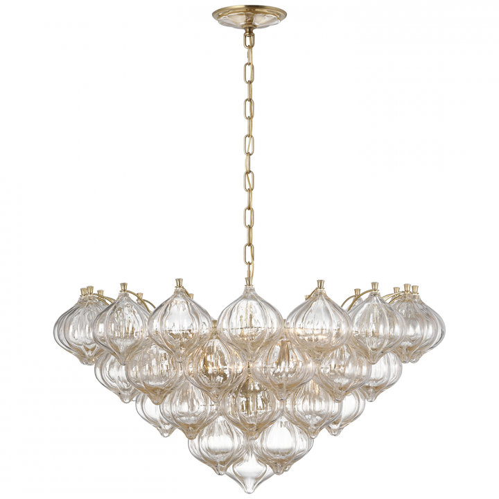 Visual Comfort Signature Caselli Chandelier in Hand-Rubbed Antique Brass