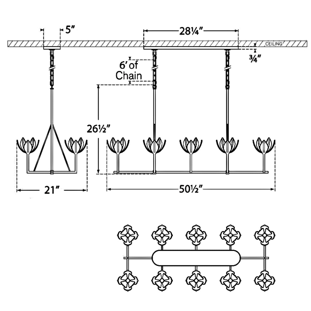 Visual Comfort Signature Alberto Linear Chandelier