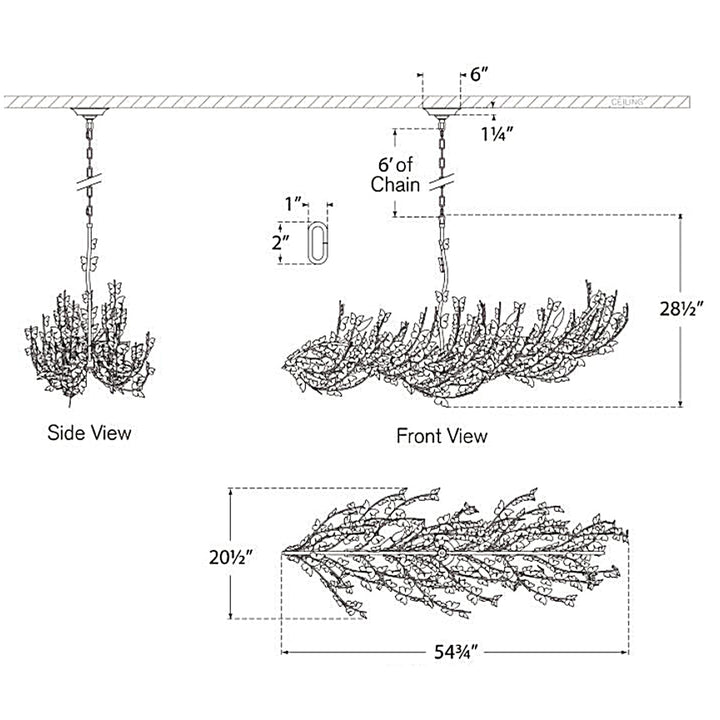 Visual Comfort Signature Farfalle Linear Chandelier