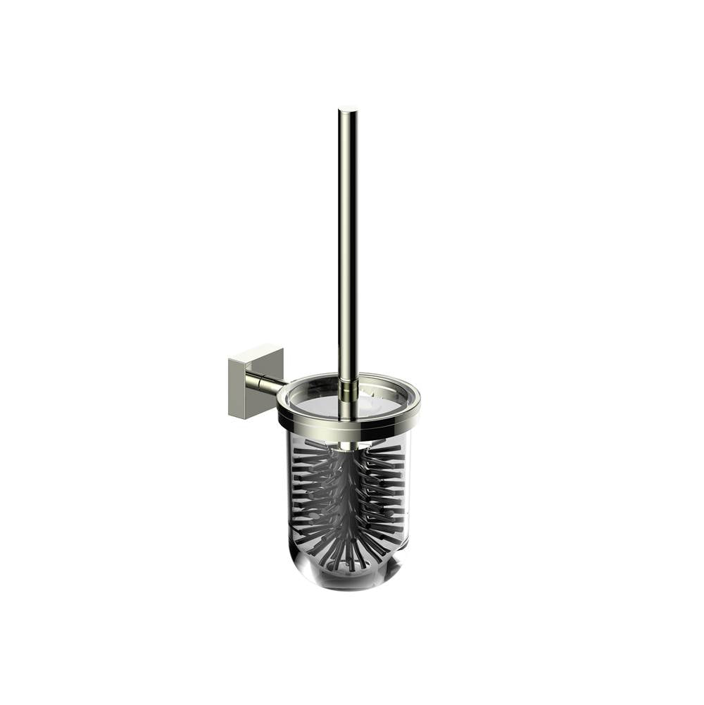 Kartners Madrid Wall Mounted Toilet Brush Set with Frosted Glass