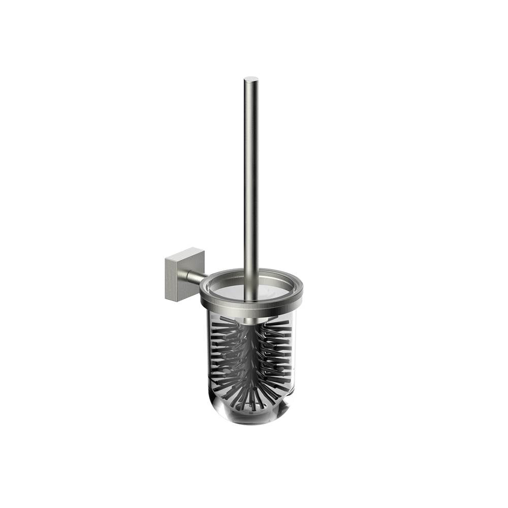 Kartners Madrid Wall Mounted Toilet Brush Set with Frosted Glass