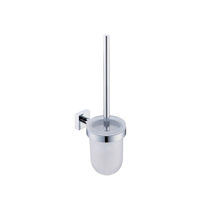 Kartners Madrid Wall Mounted Toilet Brush Set with Frosted Glass