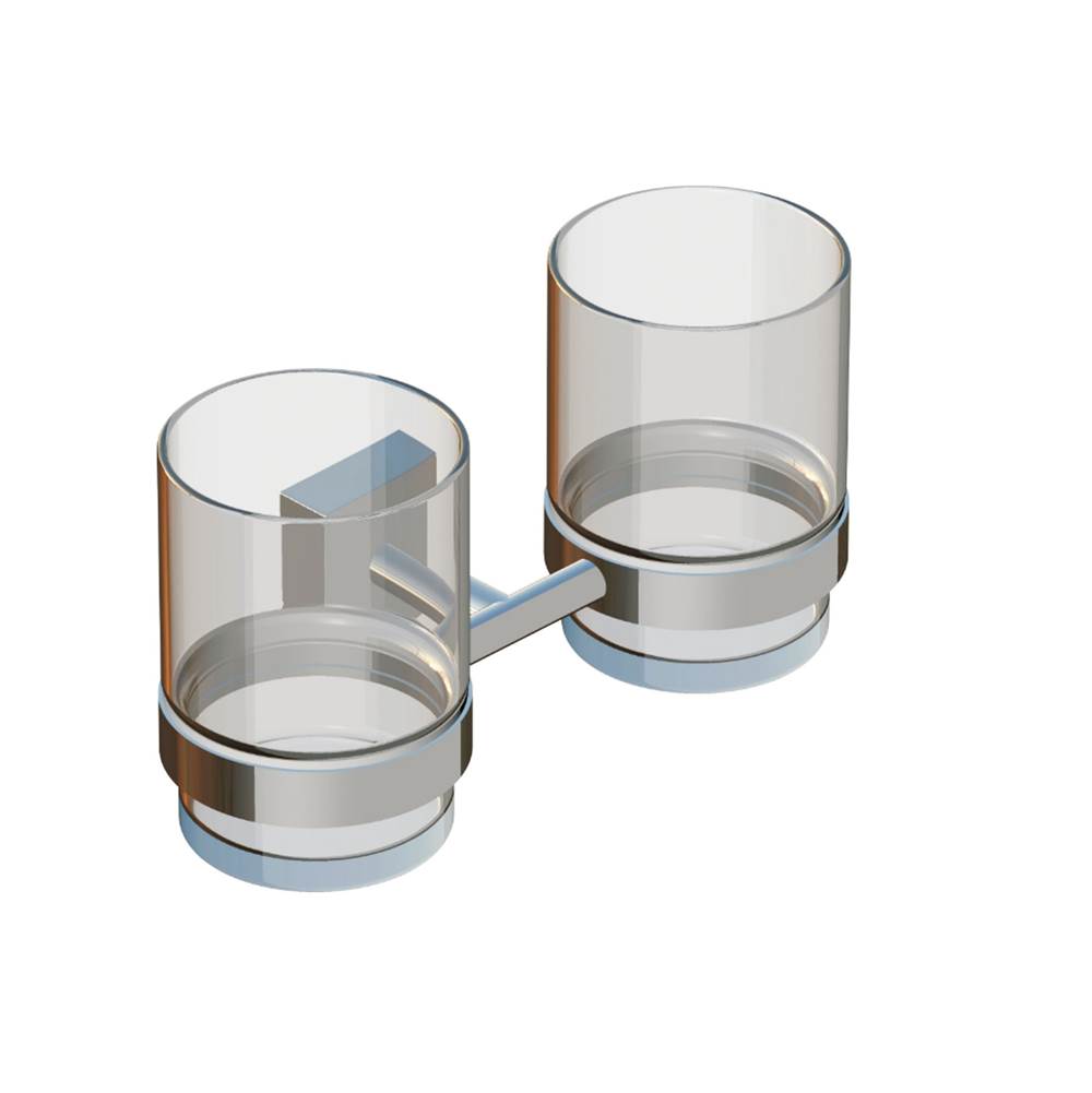 Kartners Madrid Double Bathroom Tumbler Cup & Toothbrush Holder