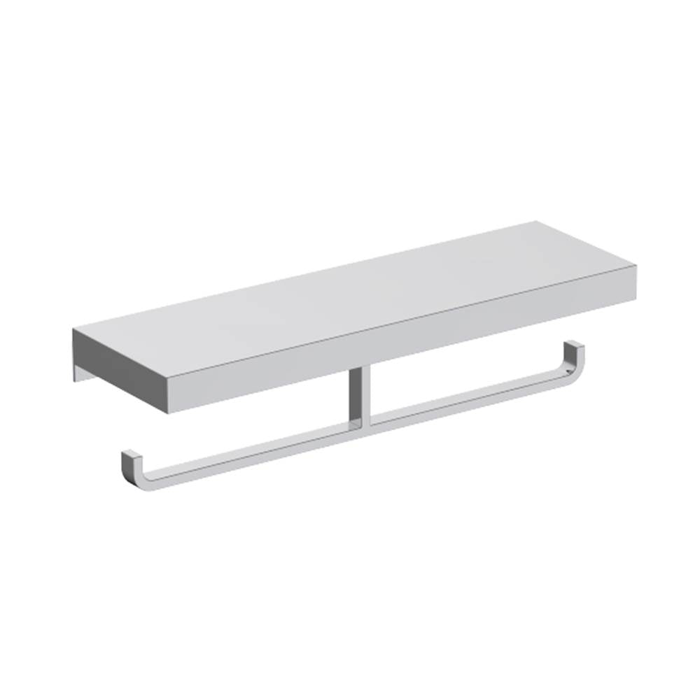 Kartners Hotel Double Toilet Paper Holder with Shelf
