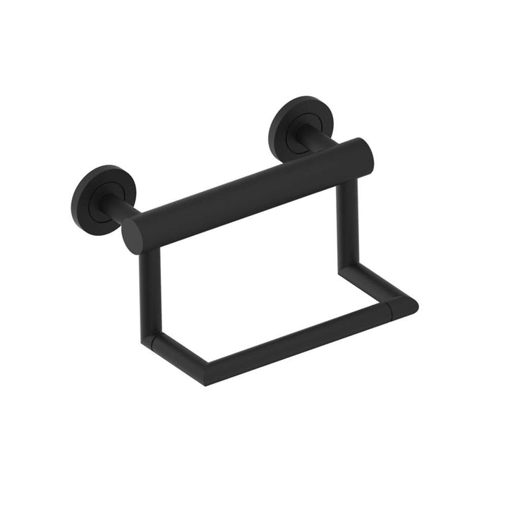 Kartners 9" Pivot Grab Bar with Paper Holder