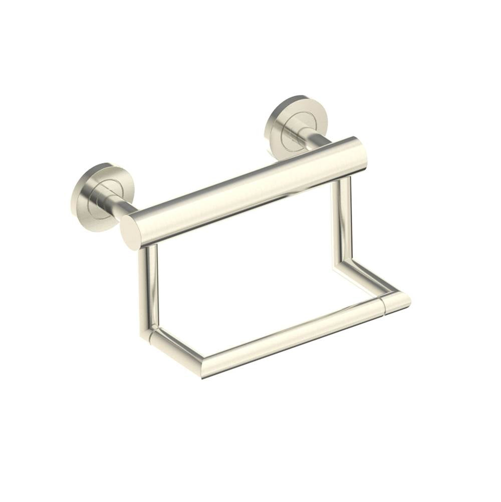 Kartners 9" Pivot Grab Bar with Paper Holder