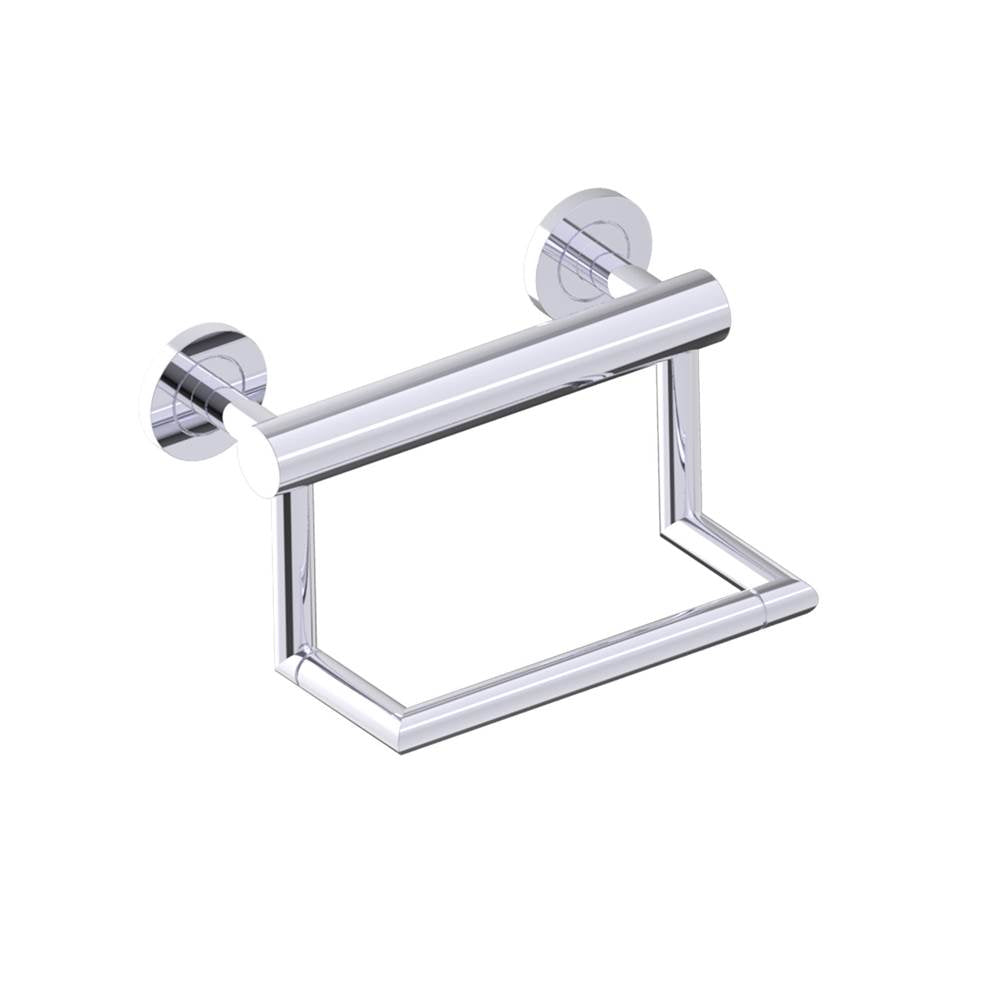 Kartners 9" Pivot Grab Bar with Paper Holder