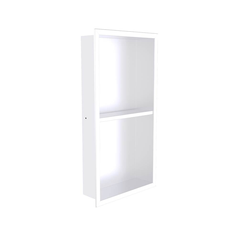 Kartners Shower Niches 12" x 24" Surface Mount Shower Niches with Double Shelf