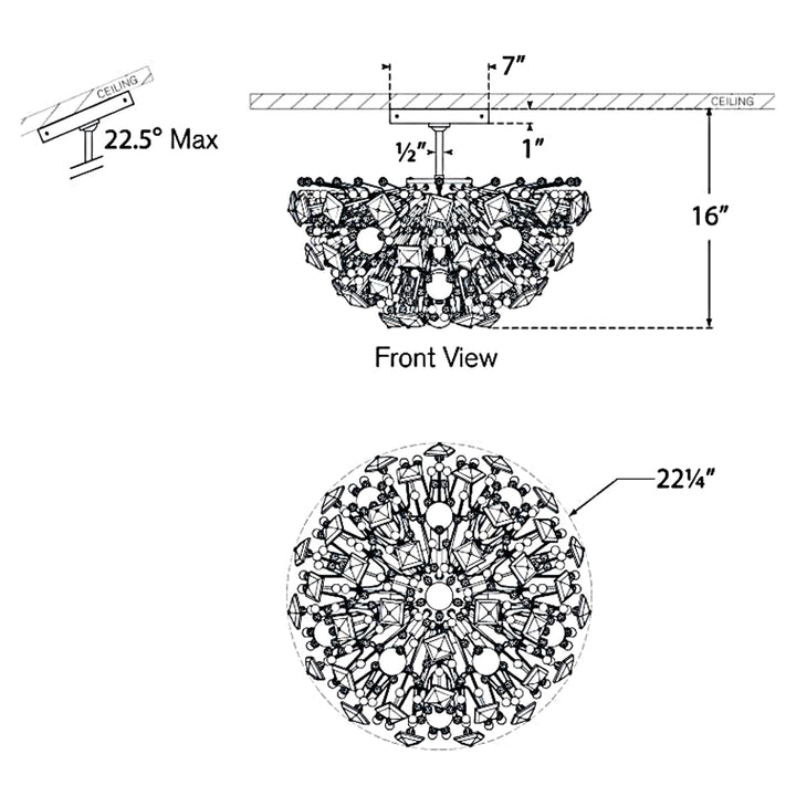 Visual Comfort Signature Dickinson Semi Flush Ceiling Light