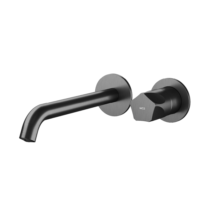 MGS Bagno Penta Two hole Stainless Steel Wall mount Basin Faucet