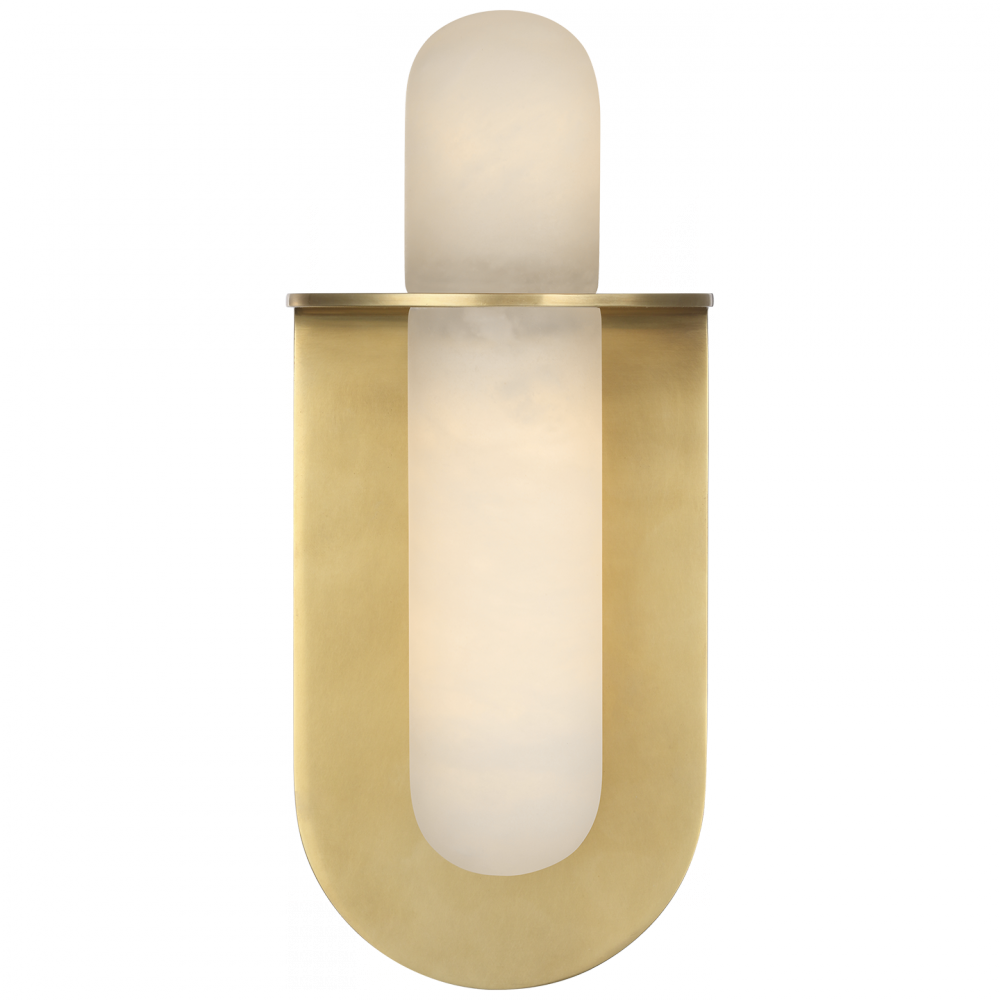 Visual Comfort Signature Fosse Oval Wall Light in Antique-Burnished Brass
