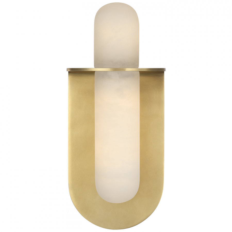Visual Comfort Signature Fosse Oval Wall Light in Antique-Burnished Brass