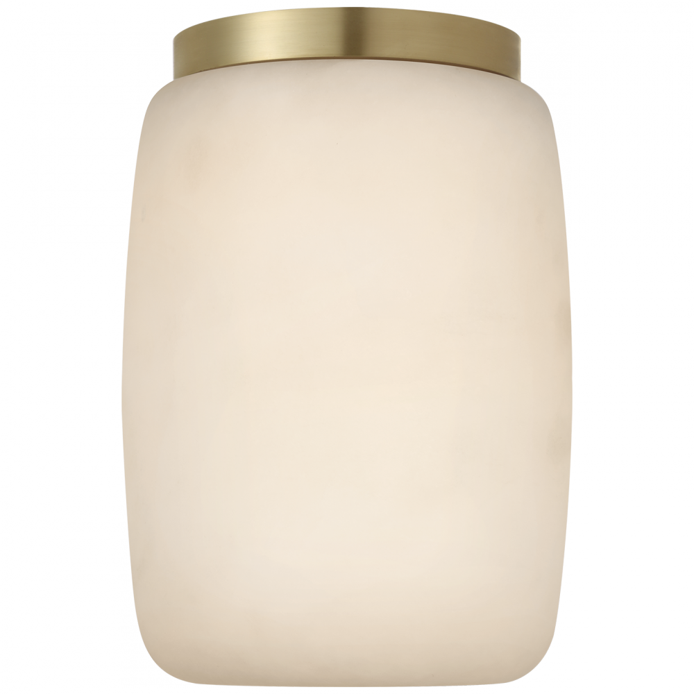 Visual Comfort Signature Formosa Elongated Ceiling Light in Alabaster and Antique-Burnished Brass