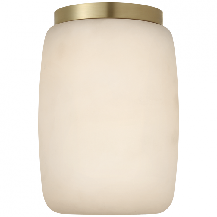 Visual Comfort Signature Formosa Elongated Ceiling Light in Alabaster and Antique-Burnished Brass
