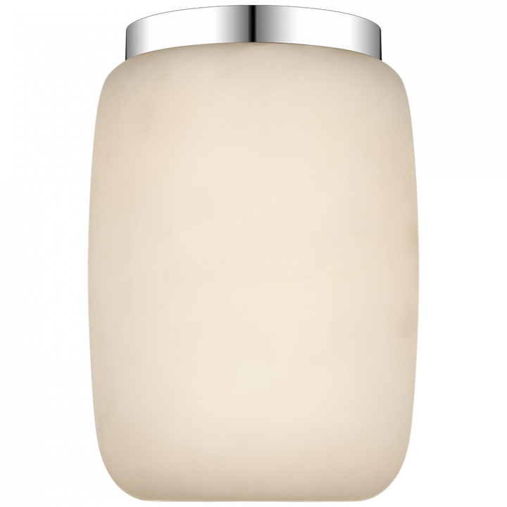 Visual Comfort Signature Formosa Elongated Ceiling Light in Alabaster and Polished Nickel