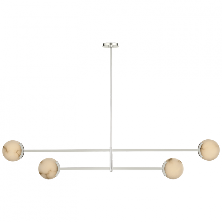 Visual Comfort Signature Melange Multi-Positional Linear Chandelier in Polished Nickel