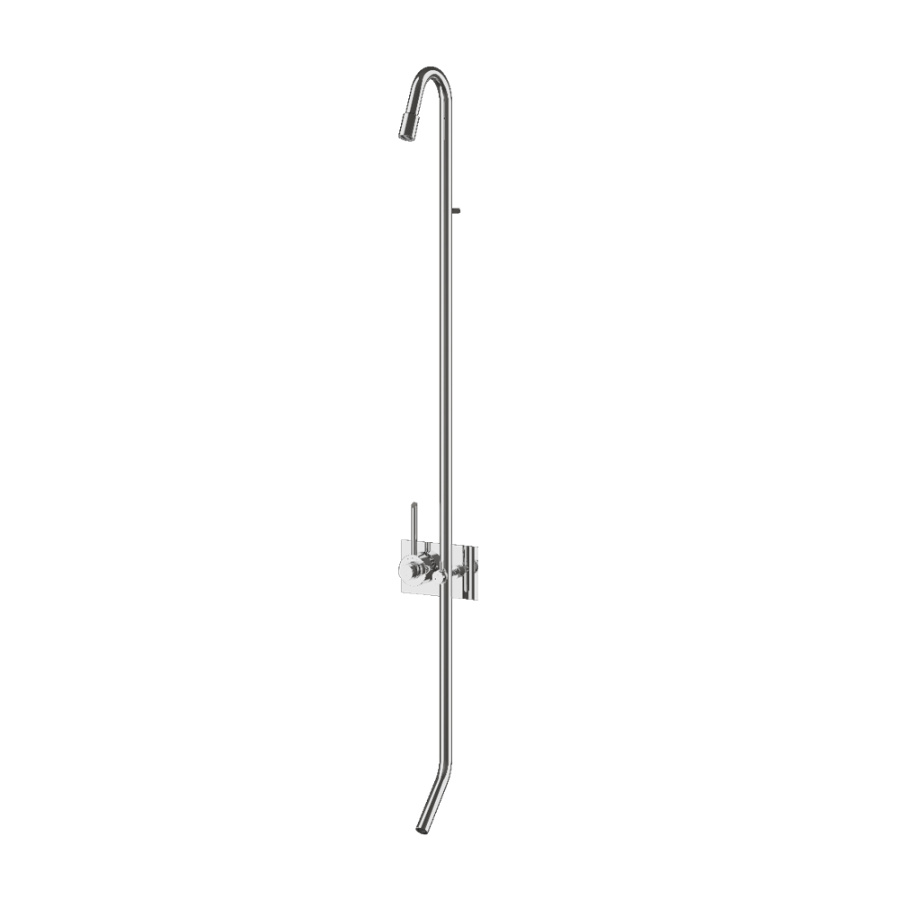 MGS Bagno Outdoor Stainless Steel Wall mount Thermostatic Shower with Foot Rinse