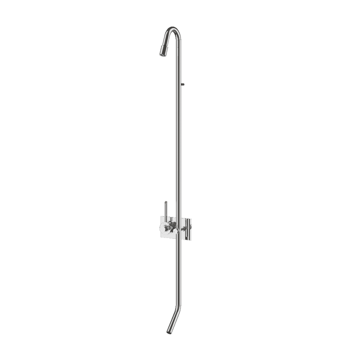 MGS Bagno Outdoor Stainless Steel Wall mount Thermostatic Shower with Foot Rinse
