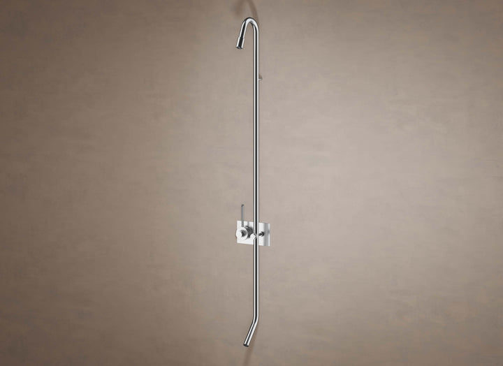 MGS Bagno Outdoor Stainless Steel Wall mount Thermostatic Shower with Foot Rinse