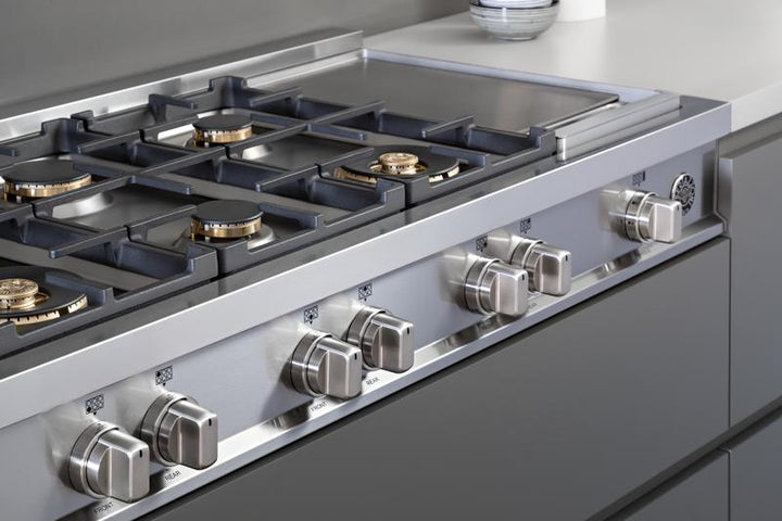 Bertazzoni Master Series Gas Rangetop 6 Brass Burners Plus Griddle 48"