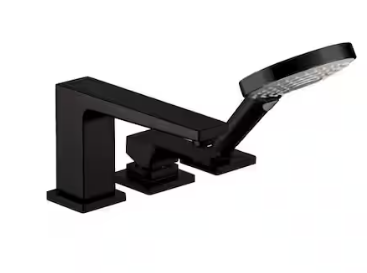 Hansgrohe Metropol 3-Hole Roman Tub Set Trim with Lever Handle and 1.75 GPM Handshower