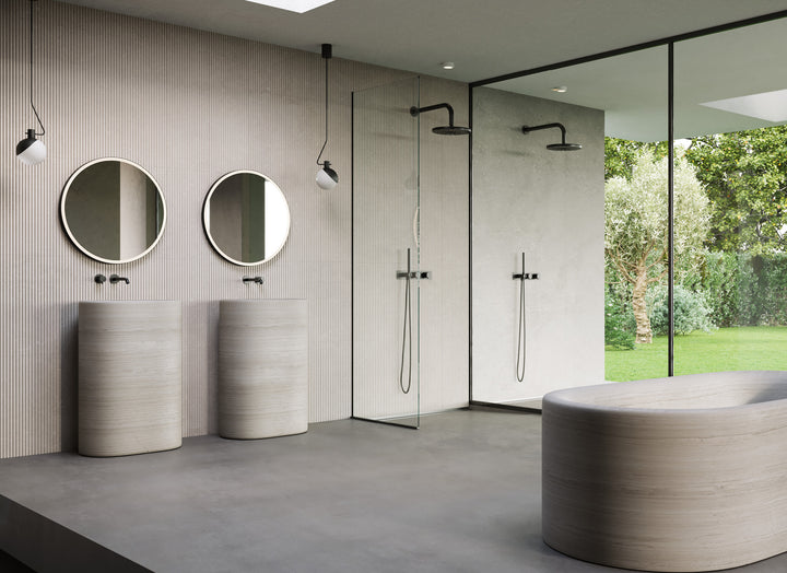 MGS Bagno Minimal Two hole Stainless Steel Wall mount Basin Faucet