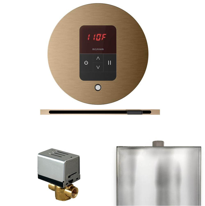 Mr. Steam Basic Butler Steam Shower Control Package with Round iTempo Control and Linear Steamhead