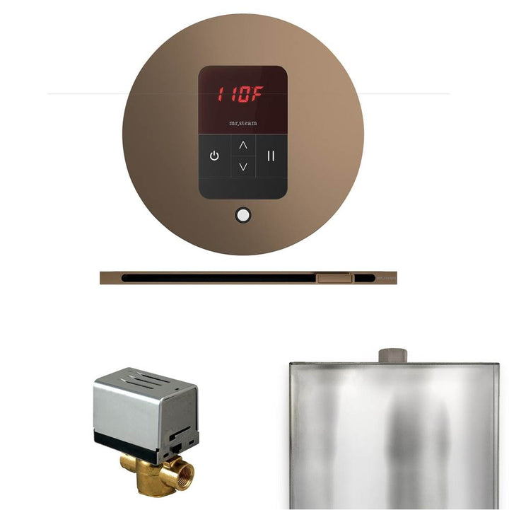 Mr. Steam Basic Butler Steam Shower Control Package with Round iTempo Control and Linear Steamhead