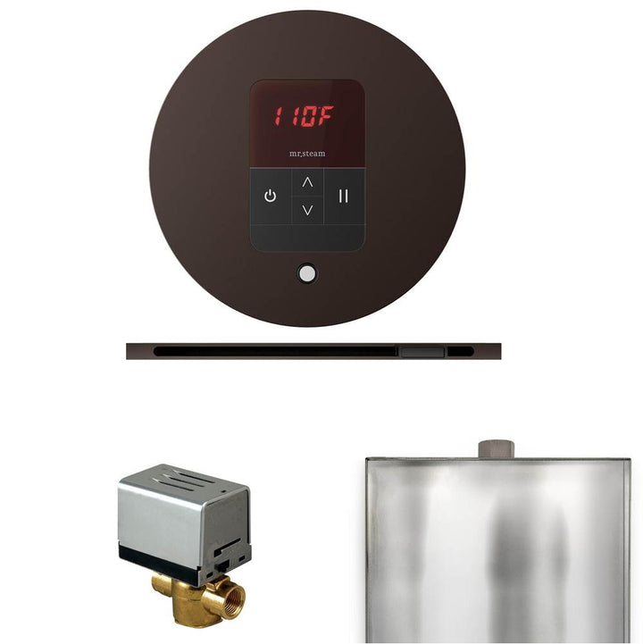 Mr. Steam Basic Butler Steam Shower Control Package with Round iTempo Control and Linear Steamhead