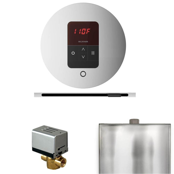 Mr. Steam Basic Butler Steam Shower Control Package with Round iTempo Control and Linear Steamhead
