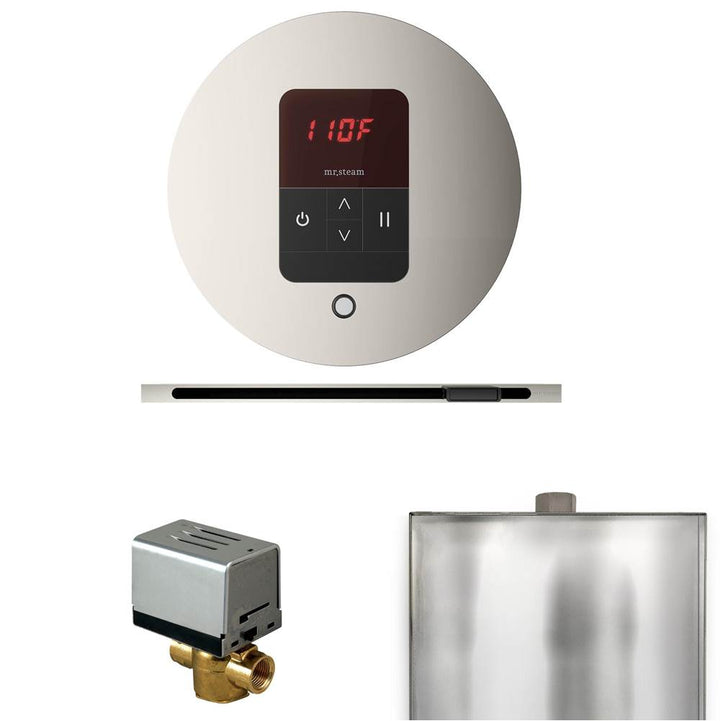Mr. Steam Basic Butler Steam Shower Control Package with Round iTempo Control and Linear Steamhead